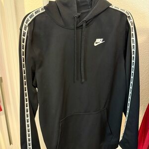 Nike Men's Black Hoodie with Logo Tape